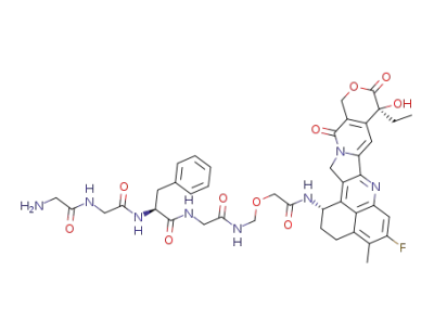 glycylglycyl-L-phenylalanyl-N-[(2-{[(1S,9S)-9-ethyl-5-fluoro-9-hydroxy-4-methyl-10,13-dioxo-2,3,9,10,13,15-hexahydro-1H,12H-benzo[de]pyrano[3’,4’:6,7]indolizino[1,2-b]quinolin-1-yl]amino}-2-oxoethoxy)methyl]glycinamide
