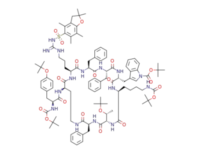 Boc-Tyr(tBu)-cyclo[D-2,4-diaminobutyryl-Arg(Pbf)-Phe-Phe-D-Trp(Boc)-Lys(Boc)-Thr(tBu)-Phe]