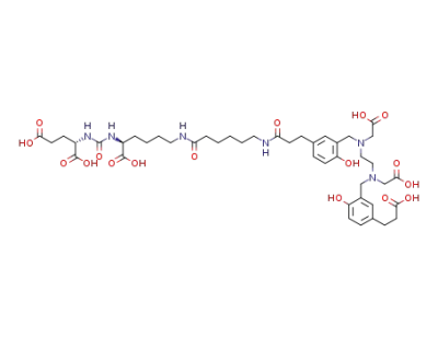 Glu-NH-CO-NH-Lys(6-hexanoic acid)-N,N′-bis-[2-hydroxy-5-(carboxyethyl)benzyl]-ethylenediamine-N,N′-diacetic acid