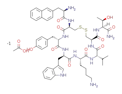 [cycloS-S]-3-(2-naphthyl)-D-alanyl-L-cysteinyl-L-tyrosyl-D-tryptophyl-L-lysyl-L-valyl-L-cysteinyl-L-threoninamide acetate