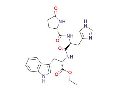 (S)-2-{(S)-3-(1H-Imidazol-4-yl)-2-[((S)-5-oxo-pyrrolidine-2-carbonyl)-amino]-propionylamino}-3-(1H-indol-3-yl)-propionic acid ethyl ester